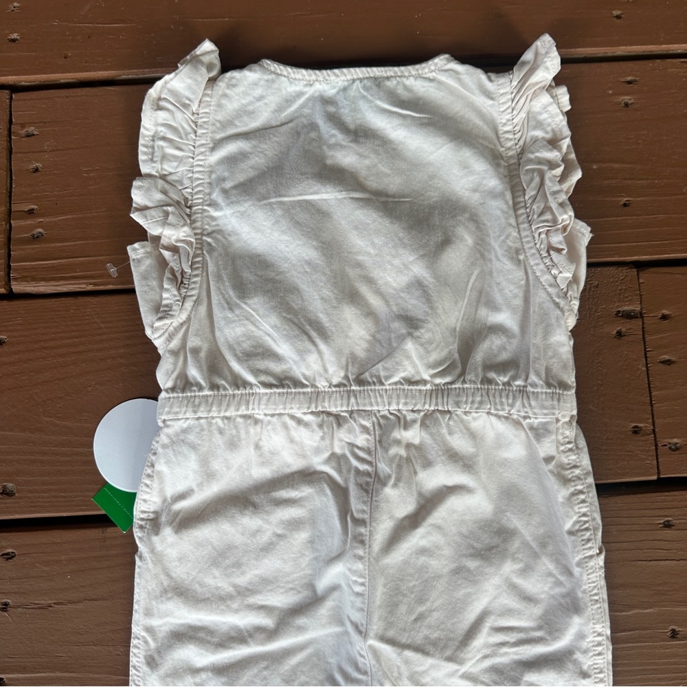 dip Cream Button-Up Ruffle Jumpsuit - Picture 7 of 9